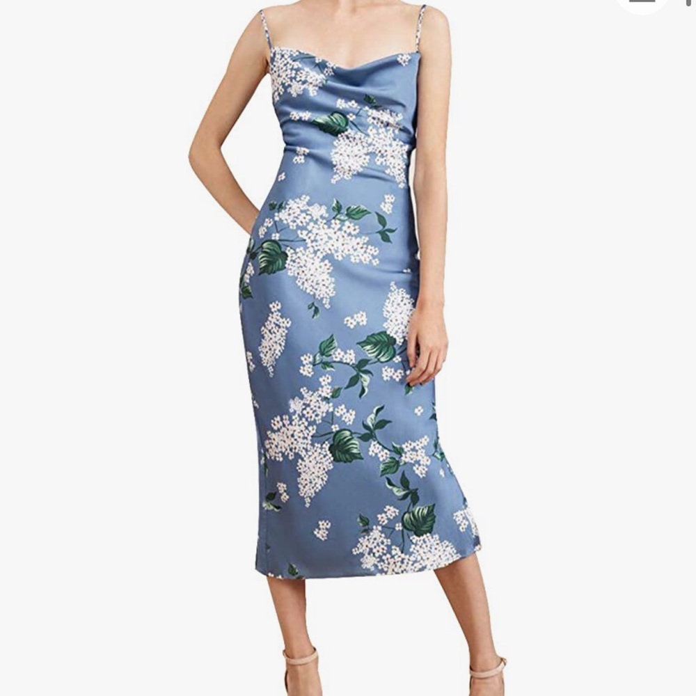 Midi satin bodycon dress